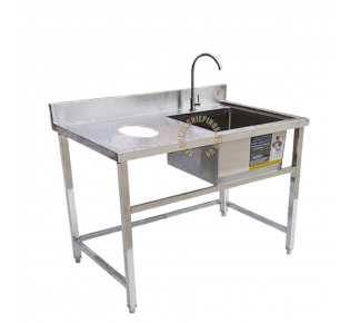 Bàn bát bẩn 1 hộc chậu có lỗ rác giá rẻ