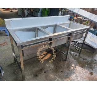 Chậu rửa inox 3 hộc giá rẻ