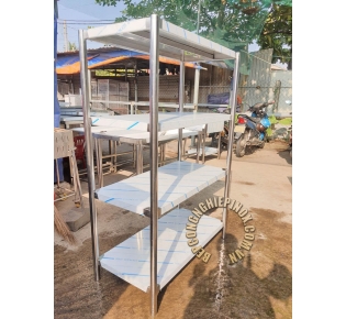 Kệ inox phẳng 4 tầng giá rẻ
