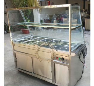 Tủ hâm nóng thức ăn 4 khay chắn kính giá rẻ 