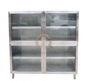 Tủ inox 4 cửa kính giá rẻ