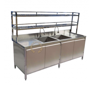 Tủ inox có 2 chậu rửa giá rẻ