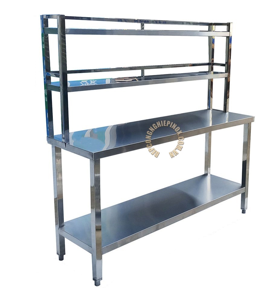 Giao bàn inox 2 tầng có kệ trên giá rẻ cho chủ doanh nghiệp 