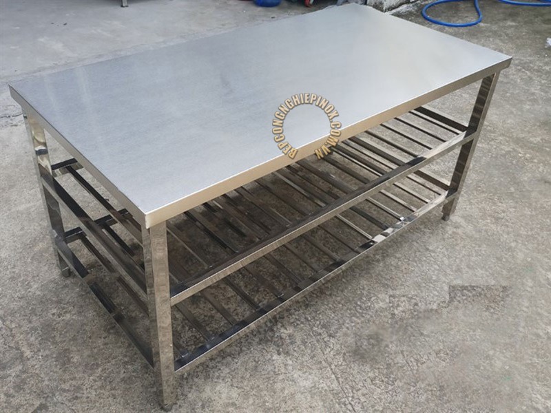 Giá bàn inox 3 tầng kệ song rẻ tận gốc