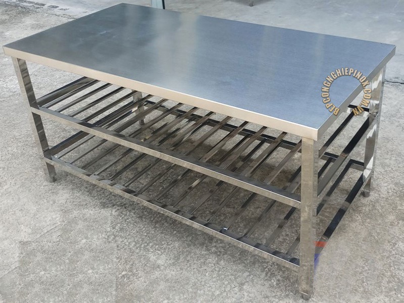 Giá bàn inox 3 tầng kệ song dưới uy tín chất lượng