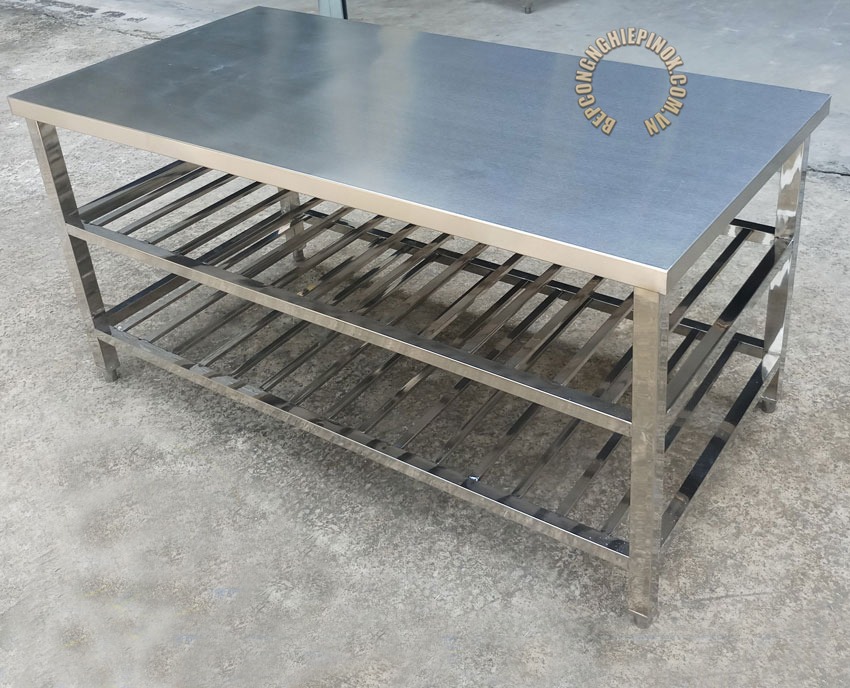 Bàn inox có 1 kệ song giá rẻ tận xưởng