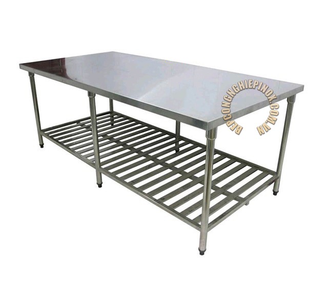 Giá bàn inox có 1 kệ song rẻ tận gốc