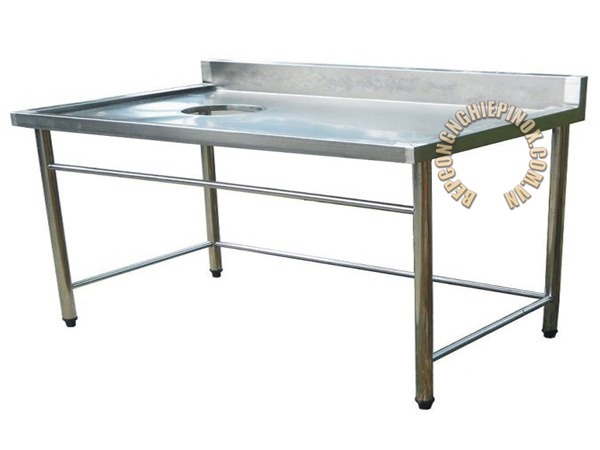 Bàn inox có lỗ xả rác giả rẻ chất lượng