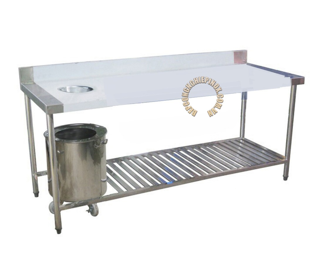 giá bàn inox có lỗ xả rác giá rẻ tận gốc