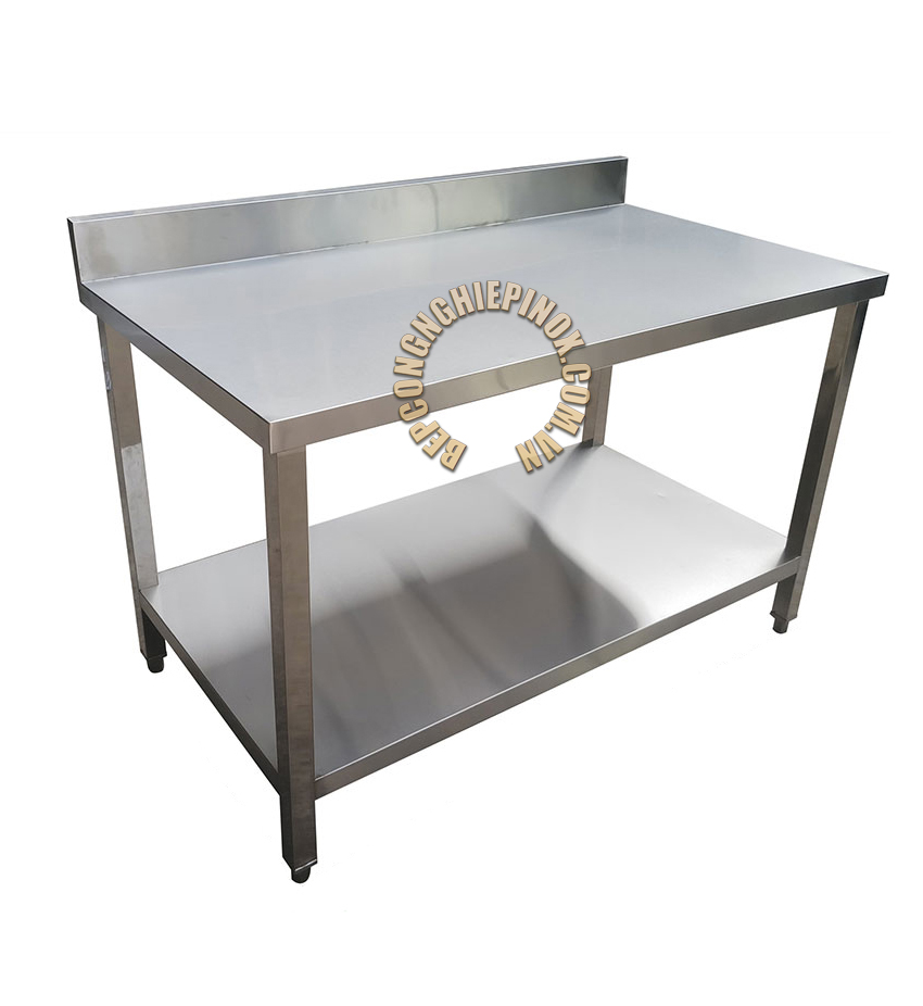 Giá bàn inox phẳng 2 tầng có gáy bao nhiêu