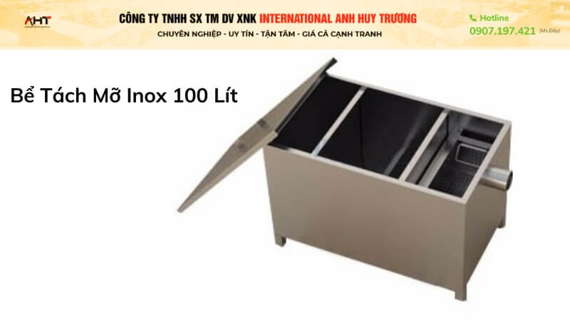 Bể tách mỡ inox 100 lít giá tốt