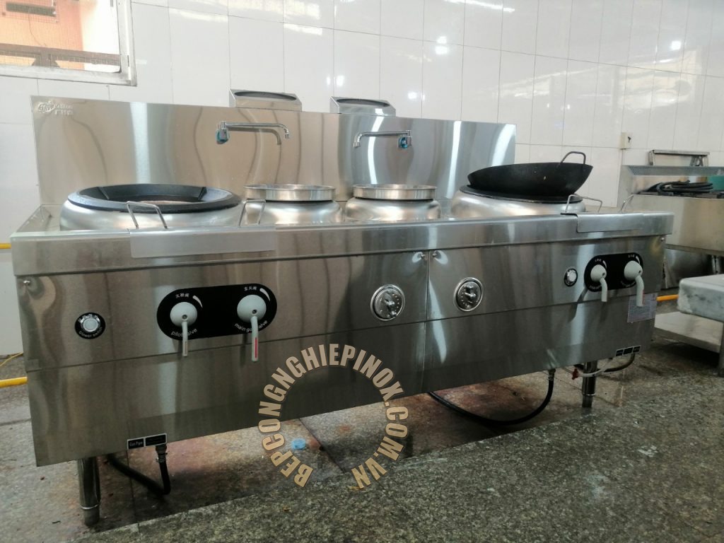 Giá bếp á 2 họng kiềng tô tận xưởng bepcongnghiepinox AHt