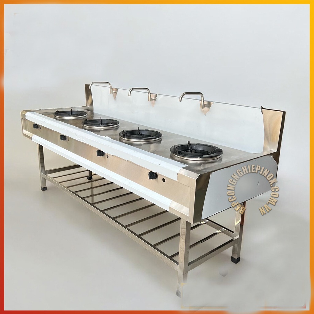 Bếp Á 4 họng kiềng gang đúc giá rẻ bepcongnghiepinox AHT