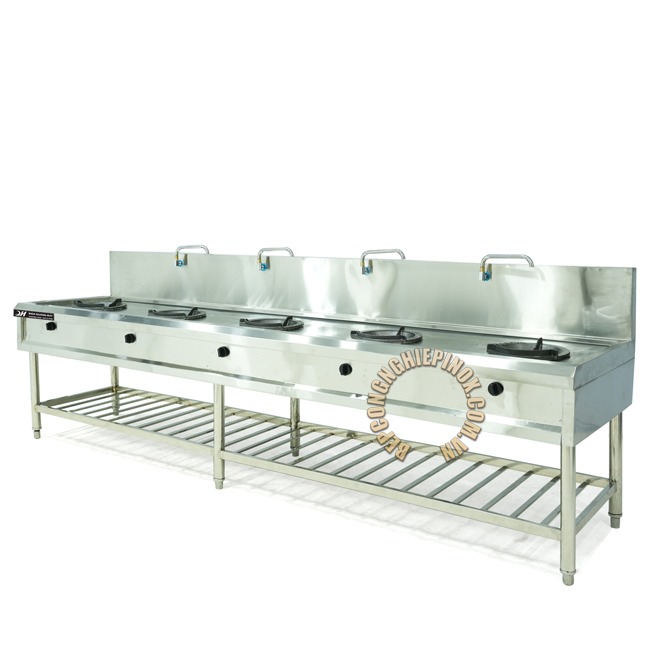 mẫu bếp công nghiệp 5 họng đốt kiềng gang giá rẻ tại bepcongnghiepinox
