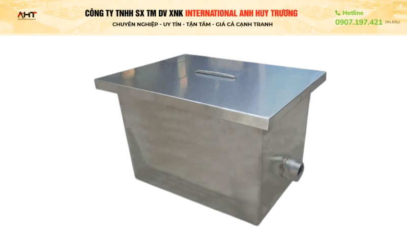 Bể tách mỡ inox 90 lít giá tốt