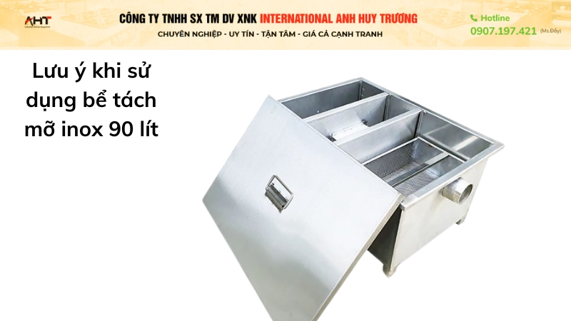 Bể tách mỡ inox 90 lít 