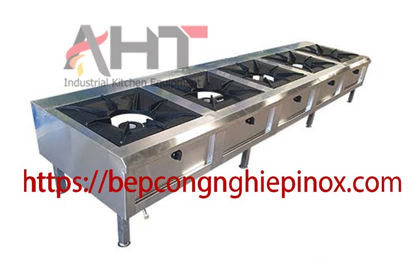 Bếp á 5 họng kiềng vuông - Bếp công nghiệp inox AHT