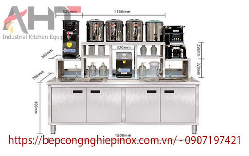 Xưởng sản xuất quầy pha chế đẹp | Bếp công nghiệp inox AHT