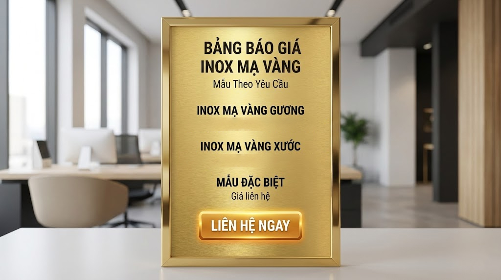 bảng giá inox mạ vàng PVD mới nhất 2025 tại TP.HCM