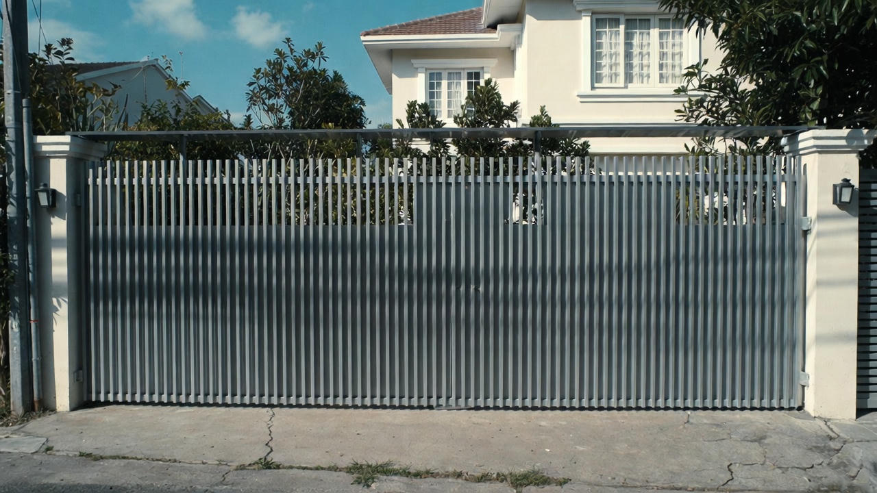 Mẫu hàng rào inox thanh thẳng tối giản cho nhà phố hiện đại tại TP.HCM