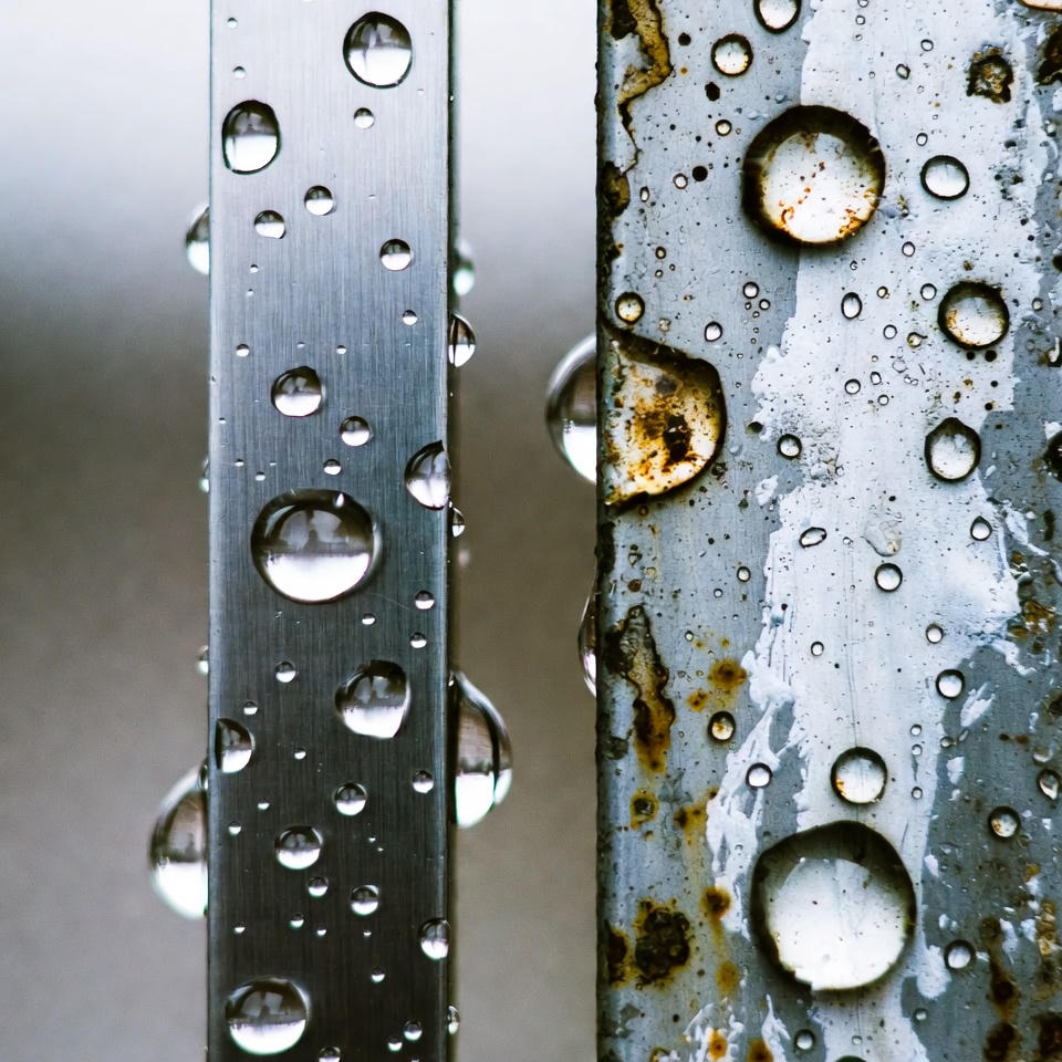 So sánh cận cảnh bề mặt chống gỉ của inox 304 và hiện tượng hoen ố trên inox 201