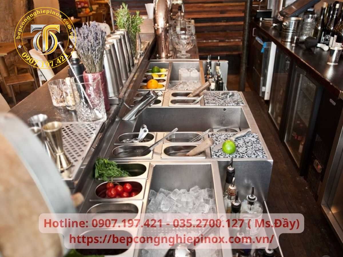 mẫu thiết kế quầy pha chế inox giá tận xưởng