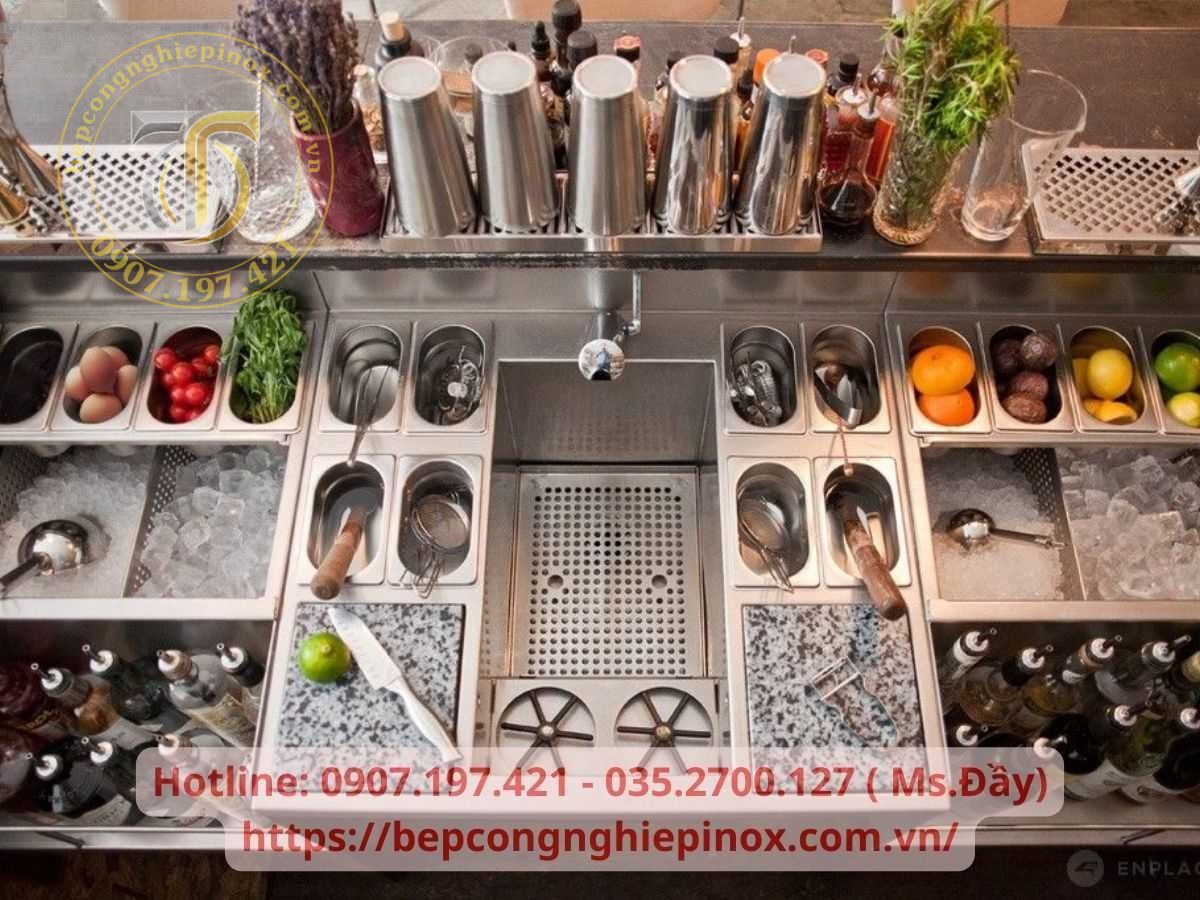 Thiết kế quầy pha chế inox cao cấp