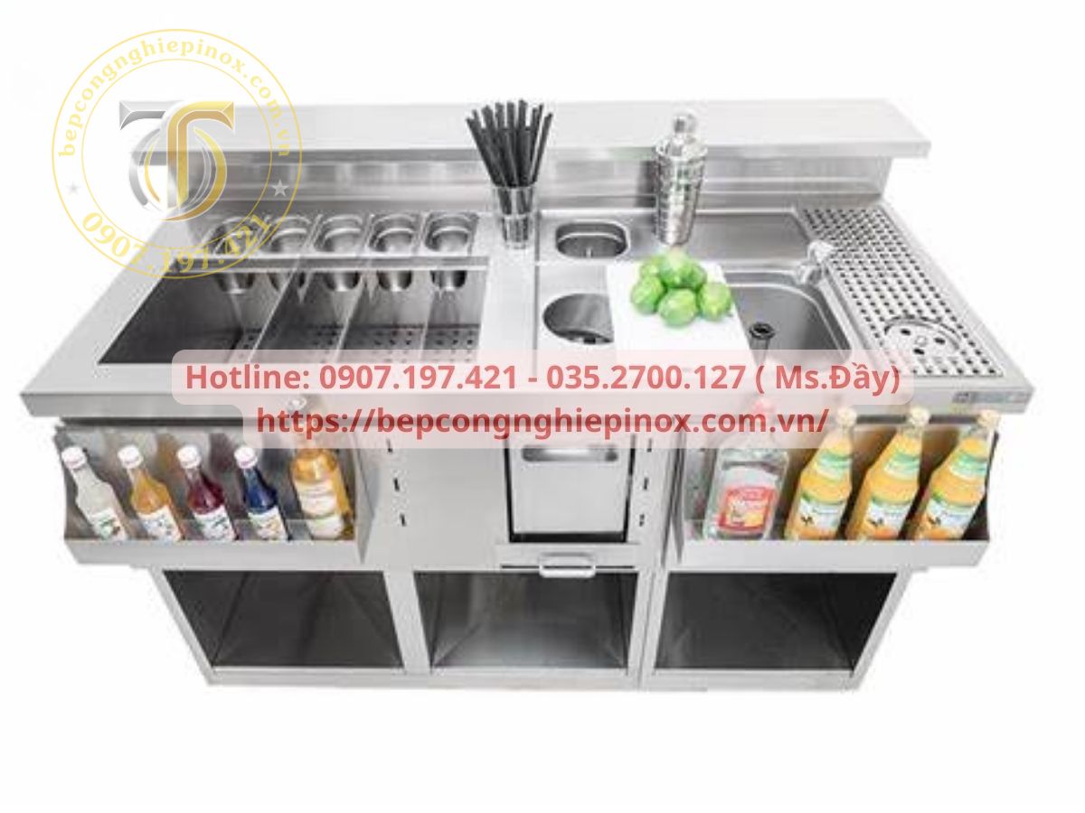 Thiết kế quầy pha chế inox theo yêu cầu giá tốt
